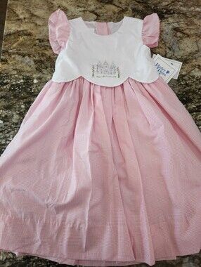 Pink Gingham Embroidered Castle Dress